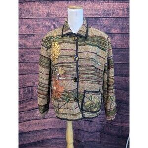 Granny core Daisy Jacket by Drapers & Damons Cotton Silk Rayon Size Med?